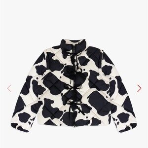 Lisa says gah! Cow print puffer jacket. BRAND NEW still in bag. Size SMALL.
